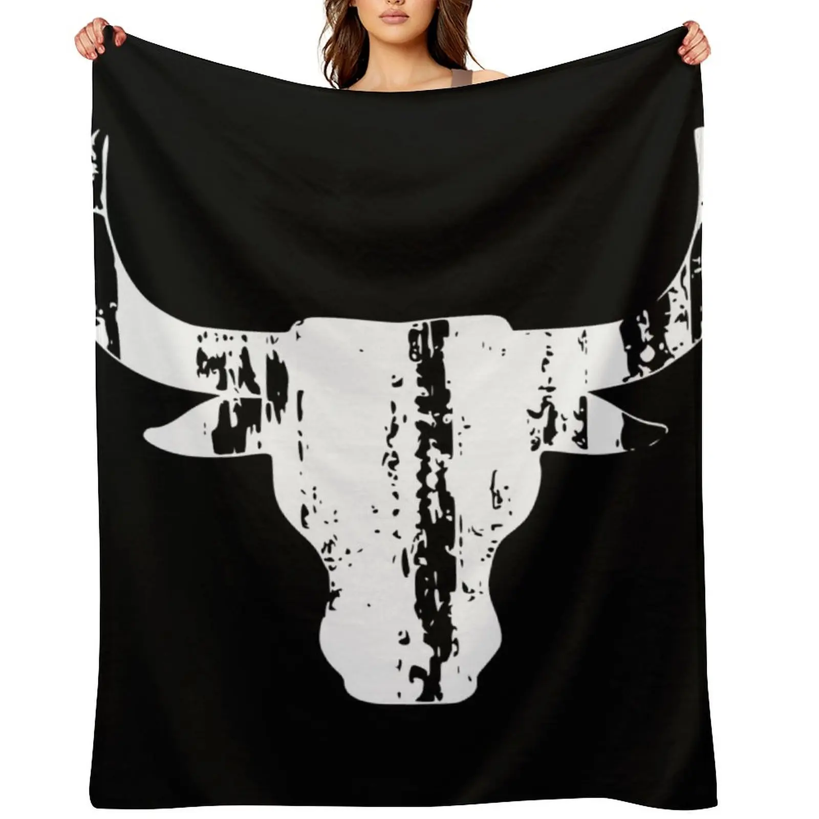 

bull head horns vintage Throw Blanket wednesday Sleeping Bag bed plaid Beautifuls Blankets