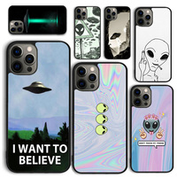 Alien Martian UFO Phone Case for iPhone 16 15 14 12 13 mini PLUS X XS XR 11 PRO MAX Back Cover Fundas Shell