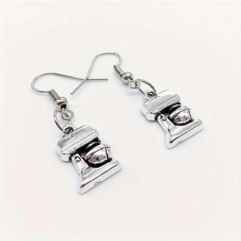 Retro style mini Kitchen tools mixer Coffee maker blender Earrings coffee machine dangle earrings
