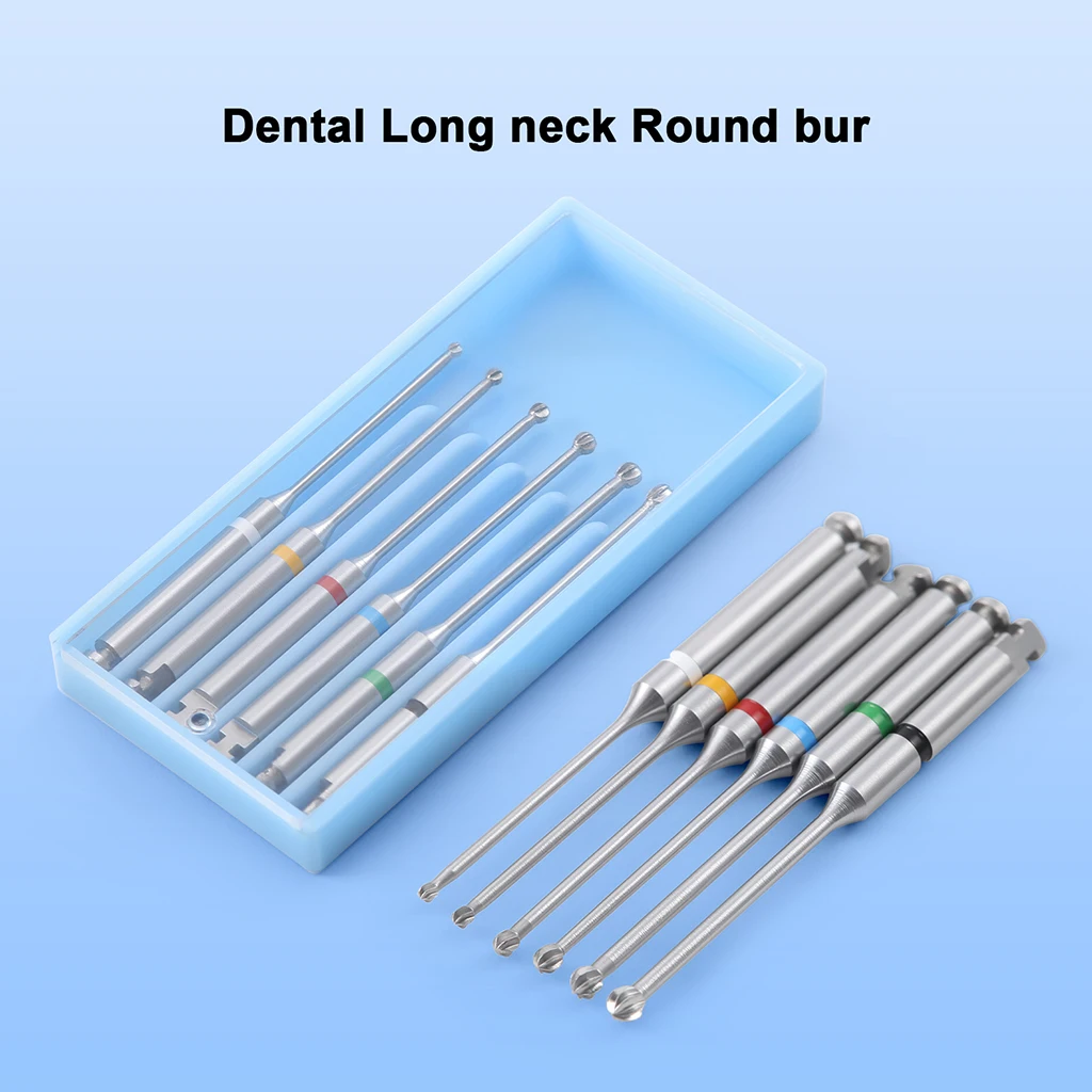 6 Stück/Box Zahnärztliche Bohrer mit Langem Schaft für Mikroskop-Endo-Rundbohrer RA1-6 34mm Edelstahl für Langsamlaufende Handstücke Zahnmedizinische Instrumente – Detail 2