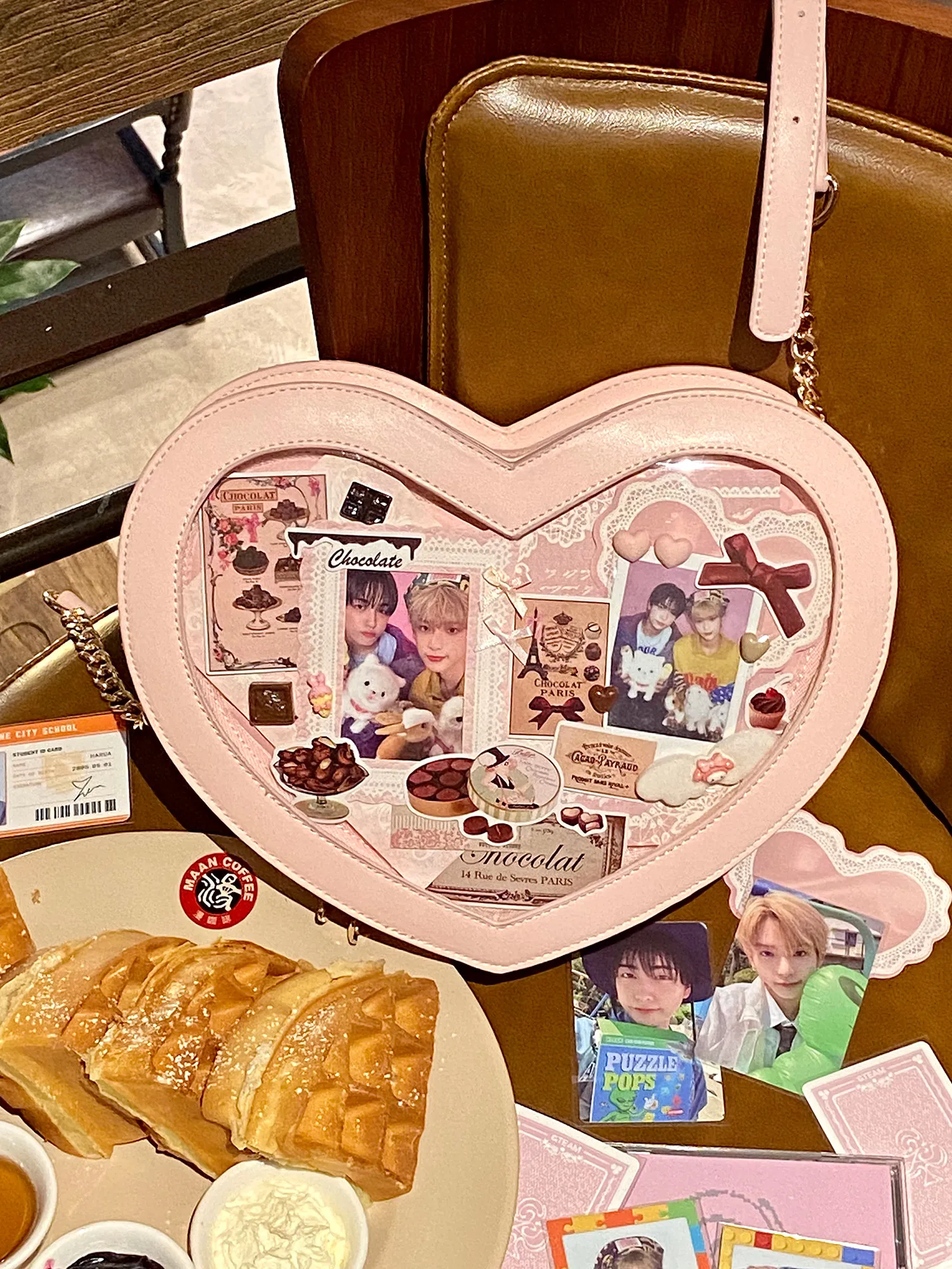 

Sweet Heart Shape Crossbody Bags for Women Messenger Bags Original Chocolate Plate Lolita Bag Small Shoulder Bag with Big Window