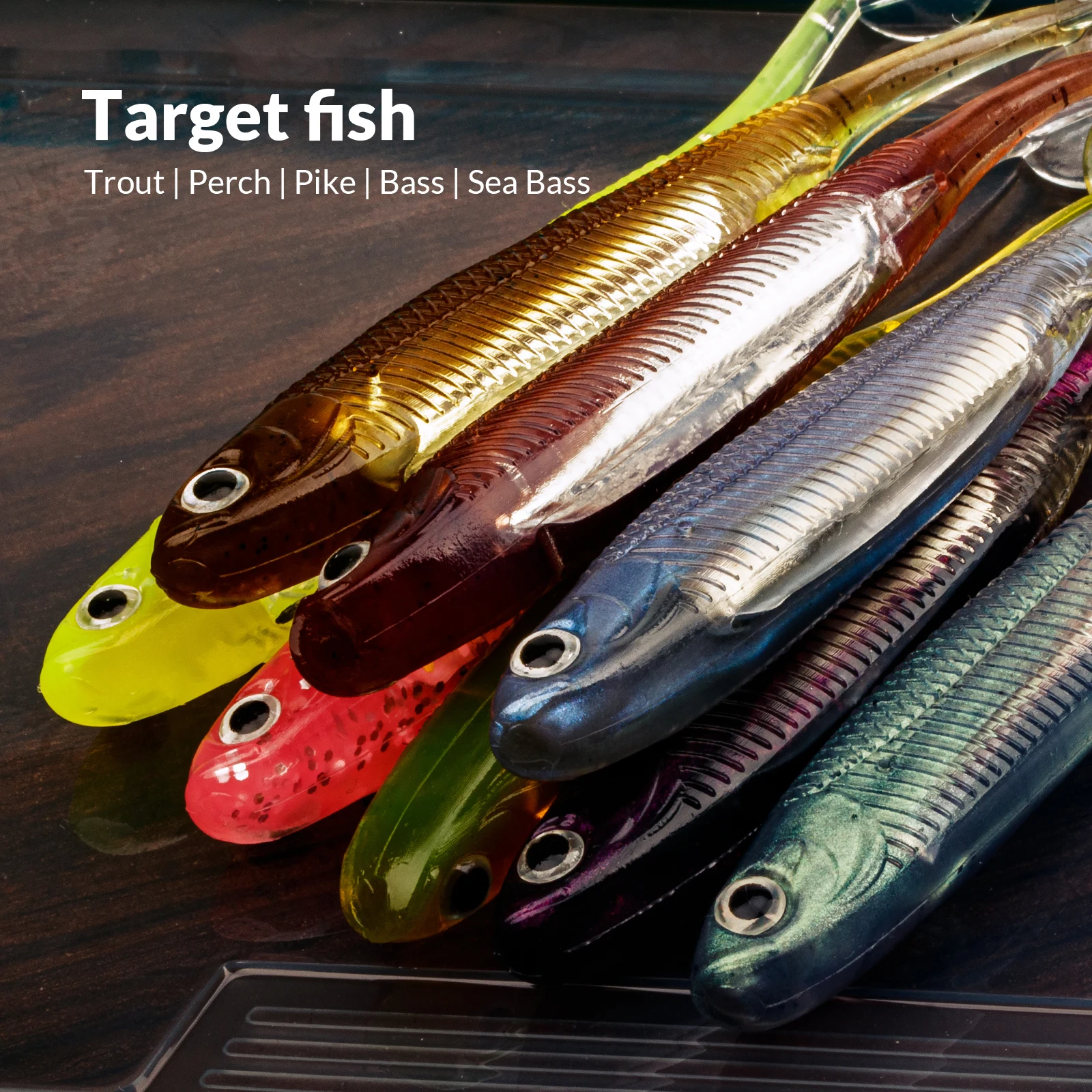 Angeln Weiche Köder 7cm 8cm 10cm Shad Angeln Wurm Swimbaits Silikon Weicher Köder Für Karpfen Bass forelle Hecht Angeln – Detail 1