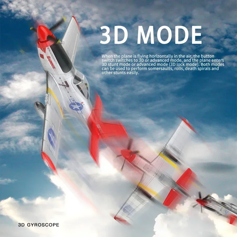 New WLtoys XK A280 RC Airplane P51 Fighter Simulator 2.4G 3D6G Mode Aircraft with LED Searchlight Plane Toys for Children Adults