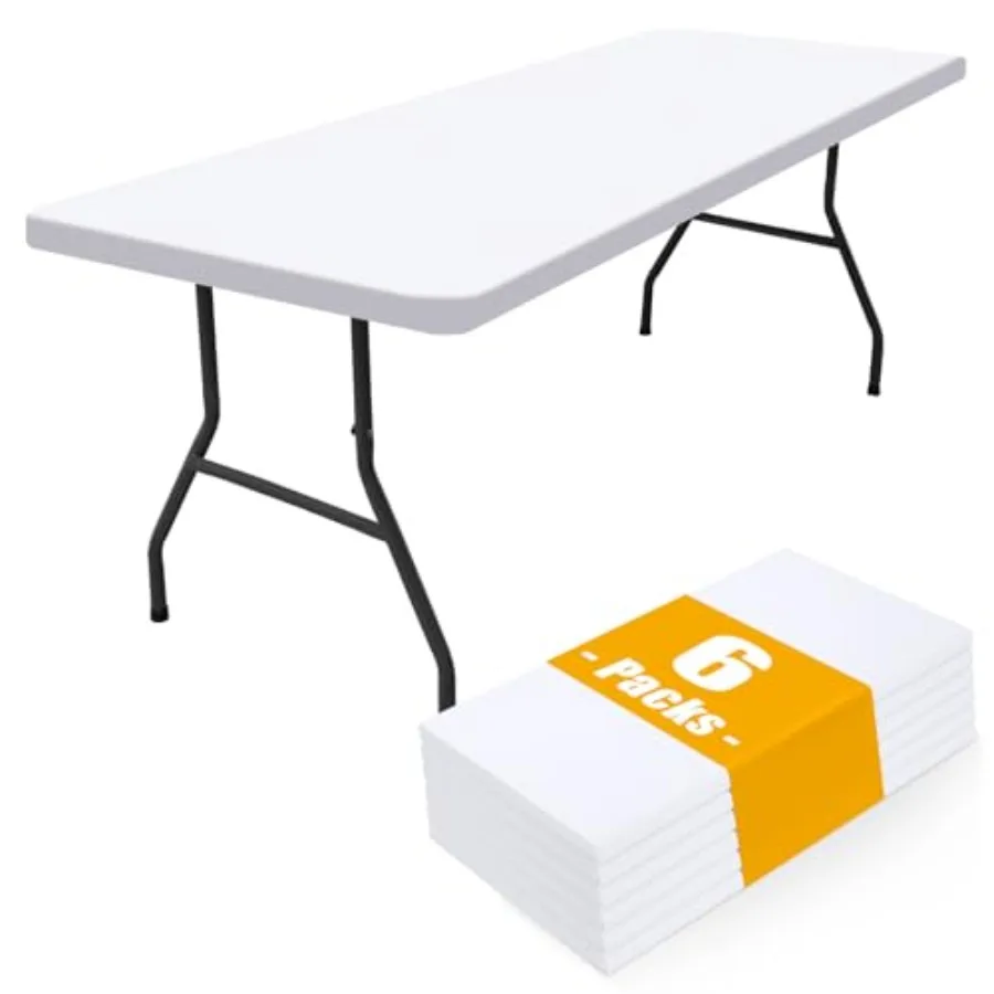 

6 Pack Rectangle Picnic Table Cloth, Waterproof Elastic Fitted Tablecloths, Washable Polyester Rectangular Patio Table Cover fo