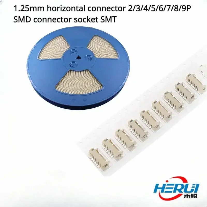 

1.25mm horizontal connector 2/3/4/5/6/7/8/9P SMD connector socket SMT