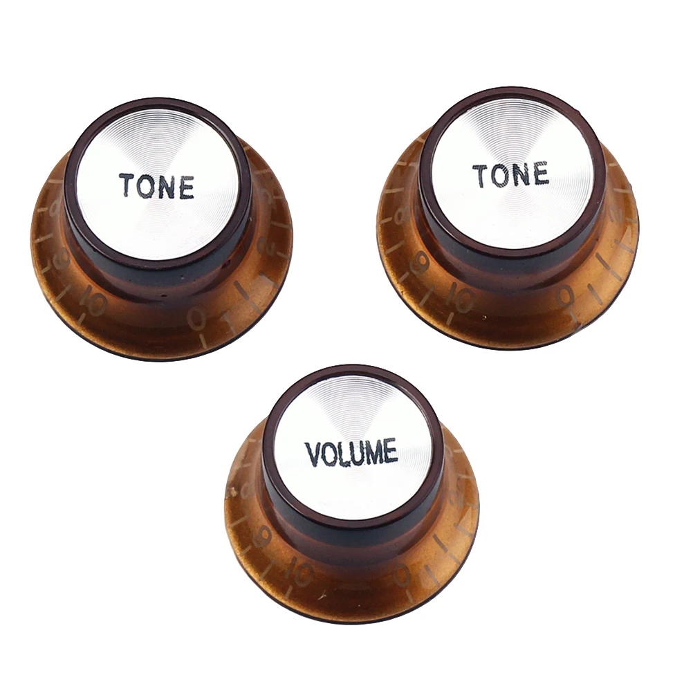 

3pcs Guitar Control Volume Tone Control Knobs Cap Electric Bass Parts Replacement Durable Practical Guitar Accessories