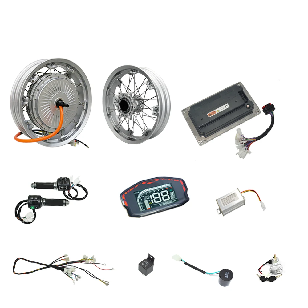 

QS Motor 273 8000W V3 Spoke DC Hub Motor Kit 72V 120kph High Speed for Electric Cafe Bike Featuring New EM200-SSP Controller