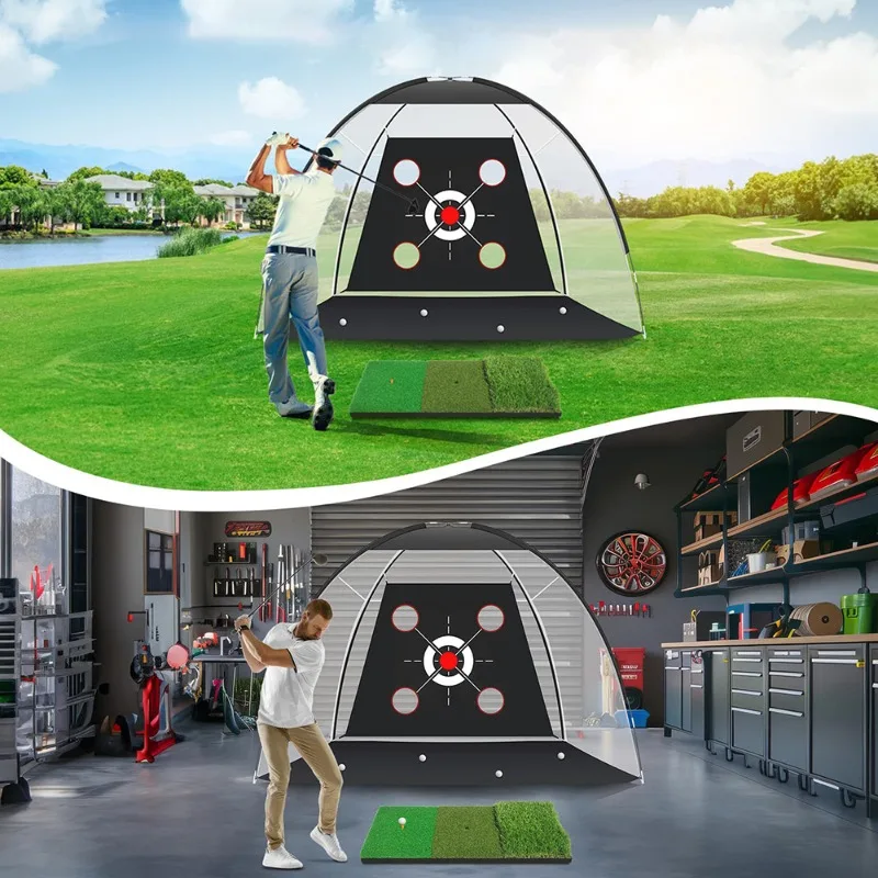 شبكة ممارسة الجولف بطول 3 أمتار، شبكة إضراب داخلية مع مجموعة وسادة الإضراب #5