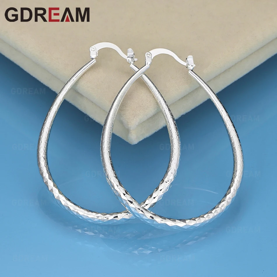 

GDREAM 925 Sterling Silver Oval Earrings Women's Jewelry Wedding Engagement Fashion Party Jewelry