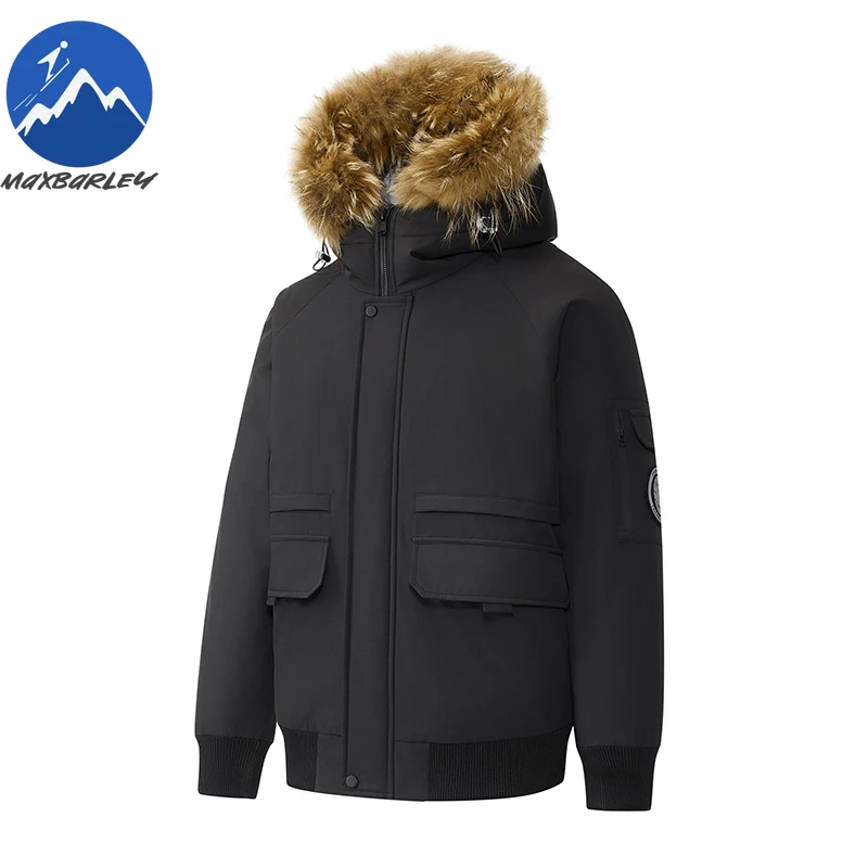 Maxbarley New Down Jacket Men Hooded Outdoor Mountaineering Lightweight Coat Fashion Street Style Anti-Cold Autumn Winter Wear