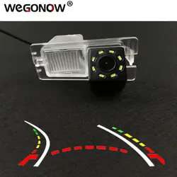 HD Wireless Car CCD Rear Camera Fisheye 8 12 led dynamic Night Vision bracket Parking For Ssangyong Rexton Kyron Korando Actyon
