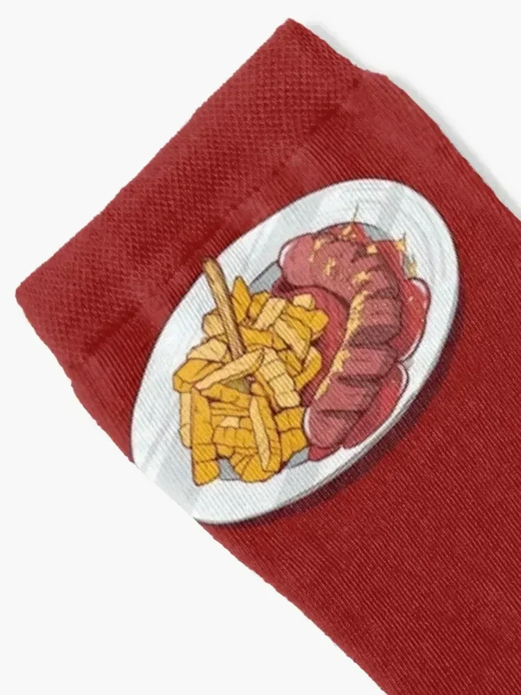 Currywurst with french fries Socks gift basketball luxe Novelties Socks For Man Women's