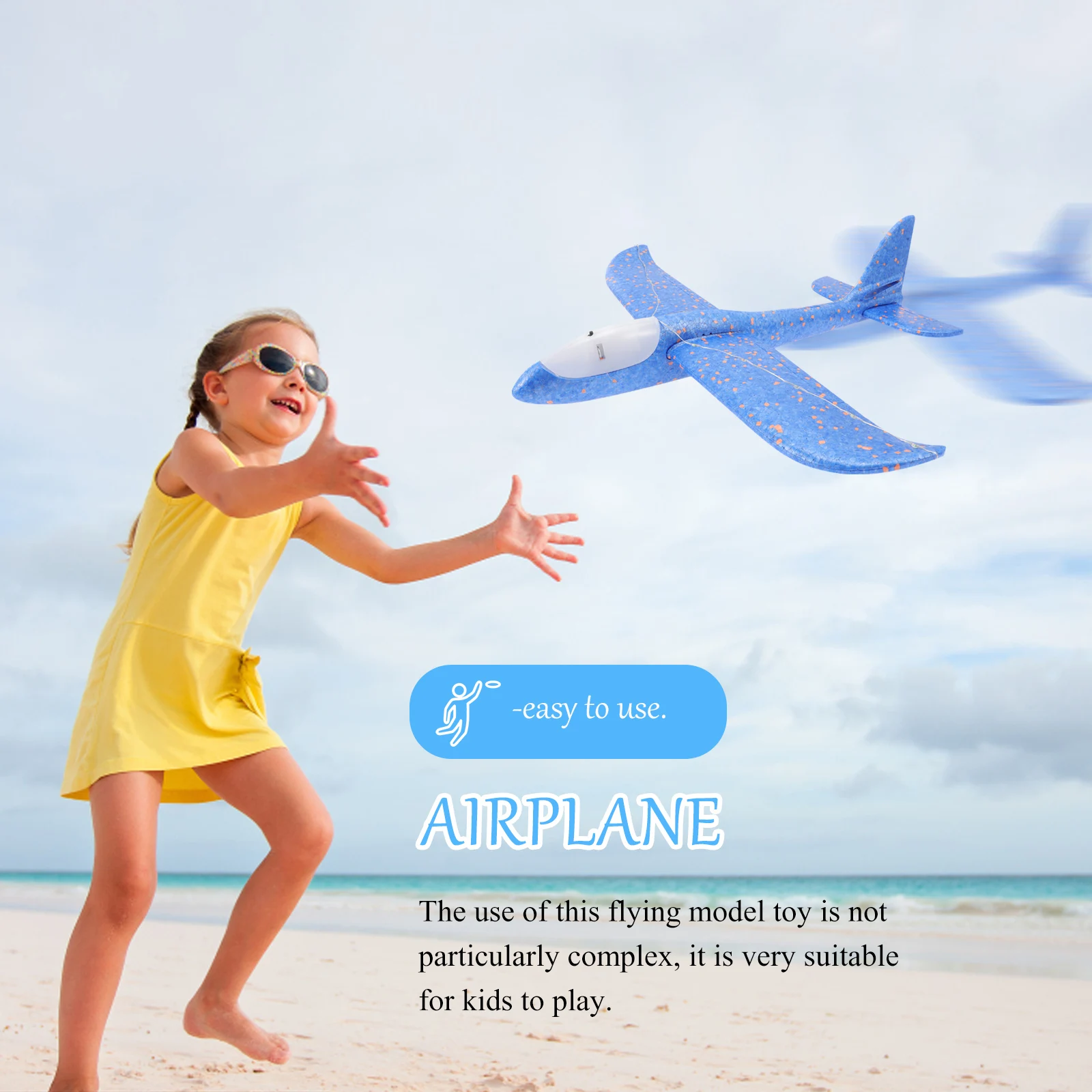 

Glowing H Toy Airplane Kids Foam Airplane Safe Healthy Glowing Glider Model Flying Model Non Remote Control Toy Gifts