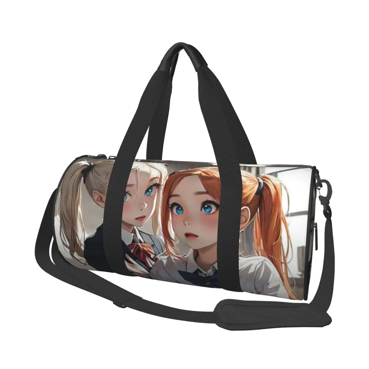 Hot Sale Two Cute School Anime Girls Double Portrait Art Travel bag Coach Travel Travel Suitcase Bag