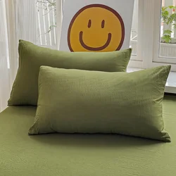 Fundas de almohada de algodón lavada, 2 uds., color sólido, ropa de cama para el hogar, funda de almohada decorativa, funda de almohada súper suave para boda