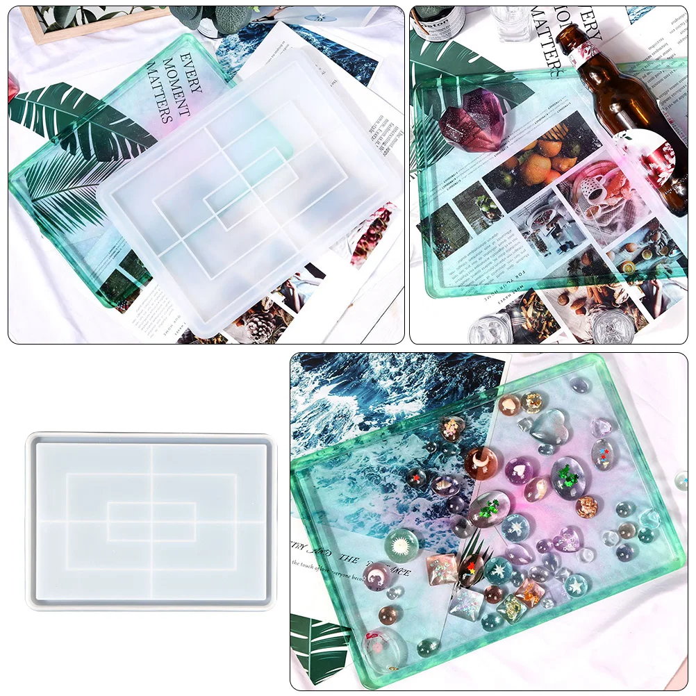 

Silicone Storage Tray Diy Crystal Epoxy Casting Mold Non-Stick Durable Craft Mold For Home Shop Creative Projects Durable Easy