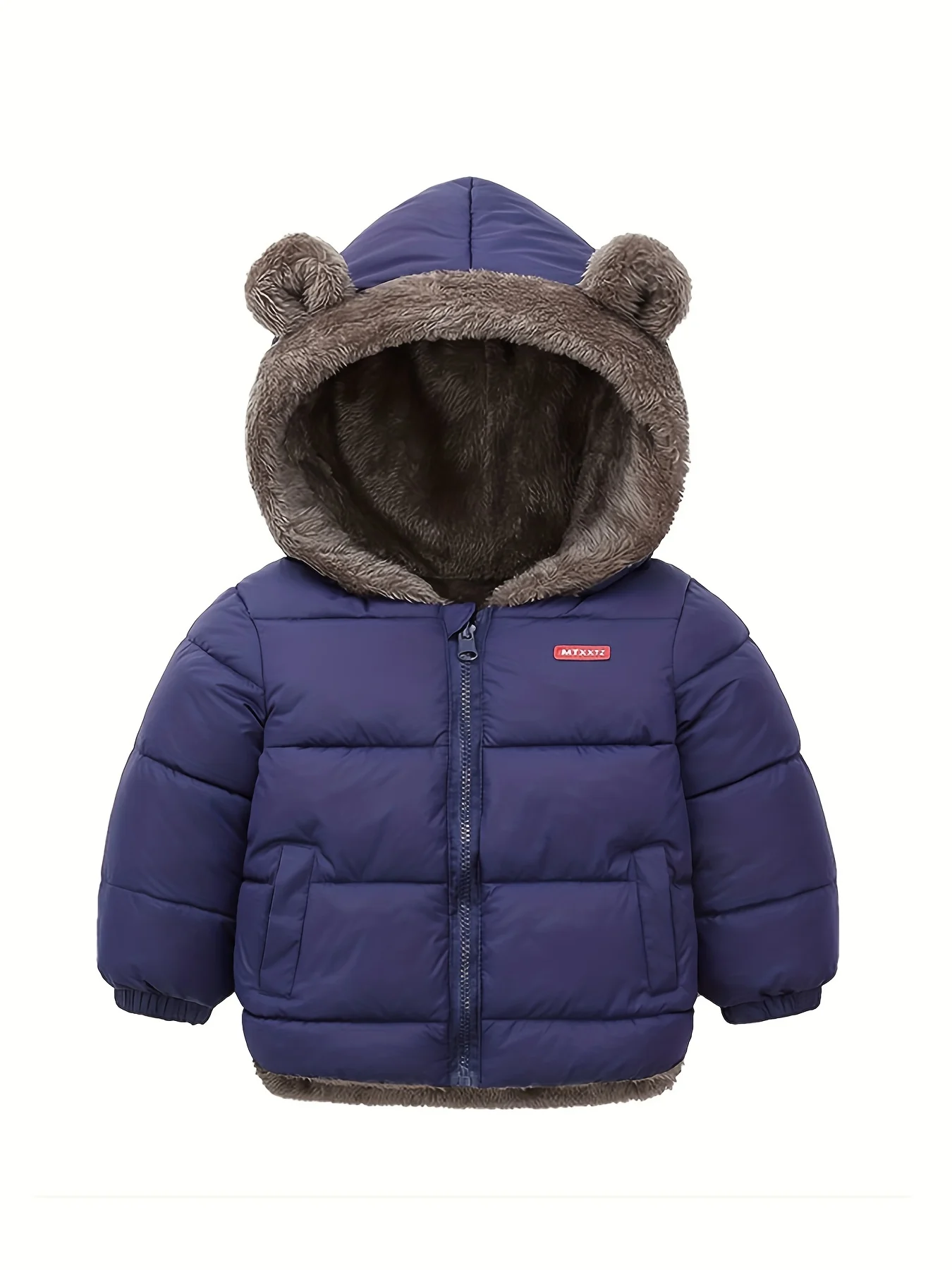 0-2 Years Old Autumn And Winter New Boys And Girls Babies Children Solid Color Casual Reversible Hooded Boys Cotton Jacket