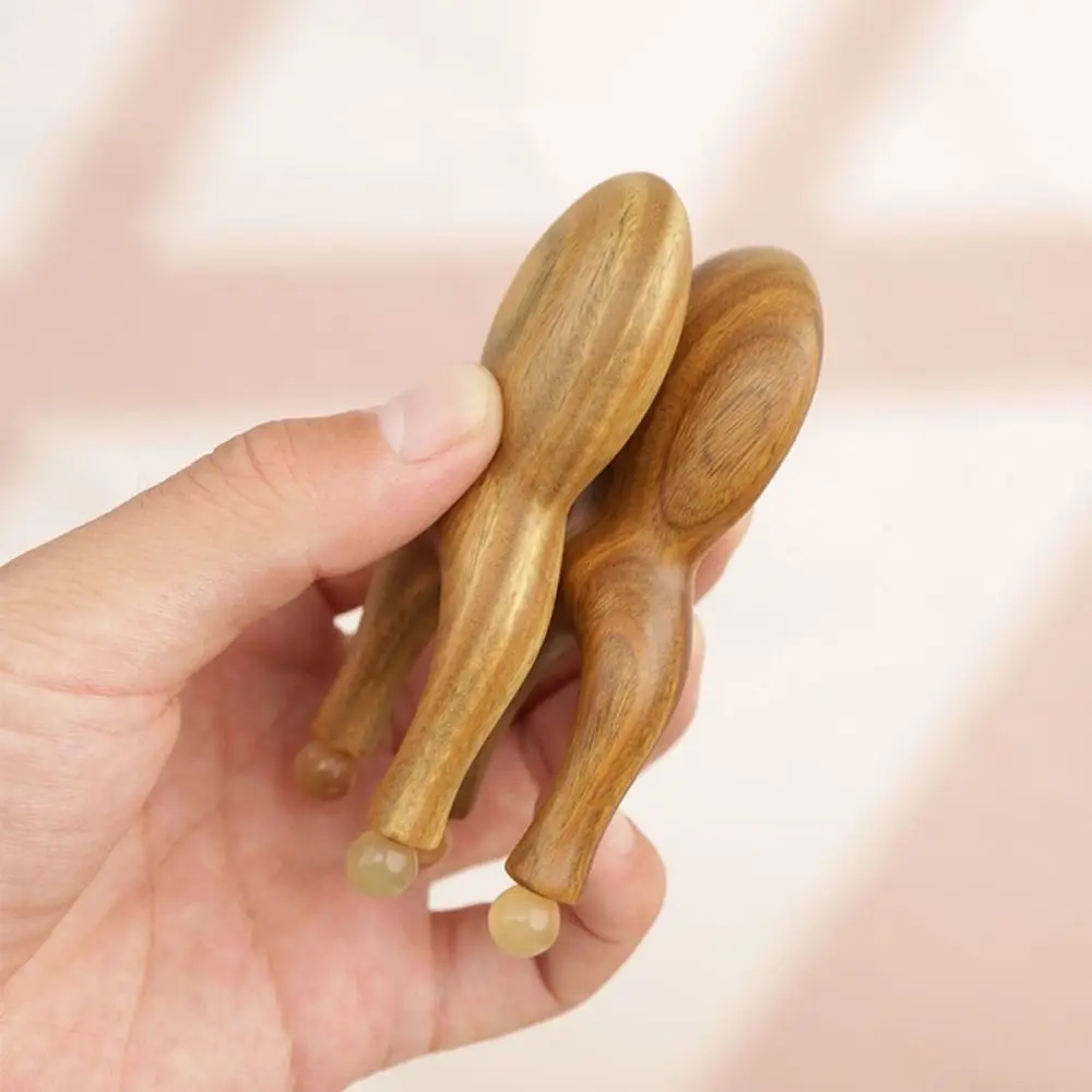 

Wooden Handle Guasha Face Massager Tool Antistatic Fascia Lifting Face Manual Massager Frog Shape Handheld Wood Gua Sha Tool