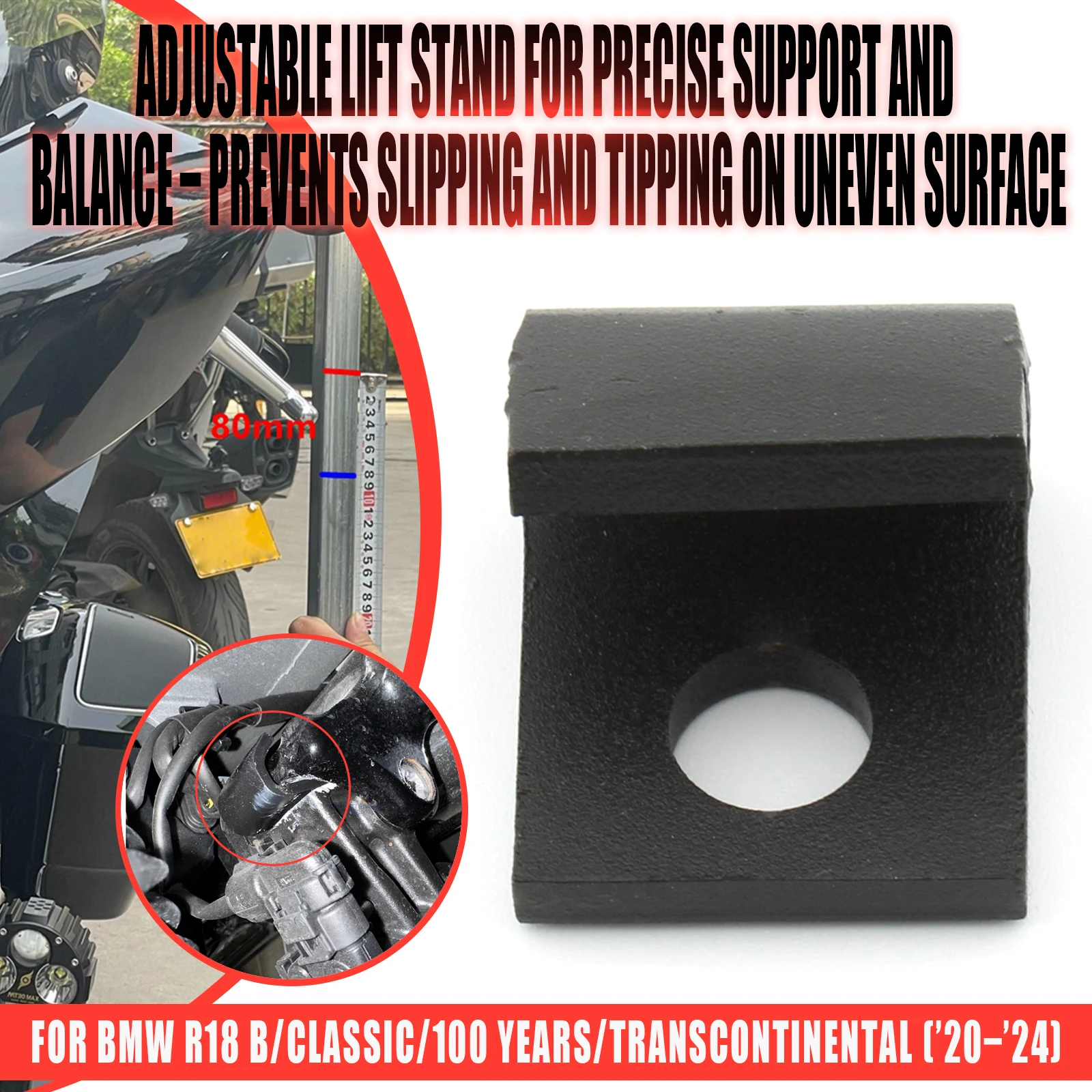 For R18 Classic B Transcontinental 2020-2024 Motorcycle Side Stand Adjustable Parking Stabilizer Lifting Handle Bracket