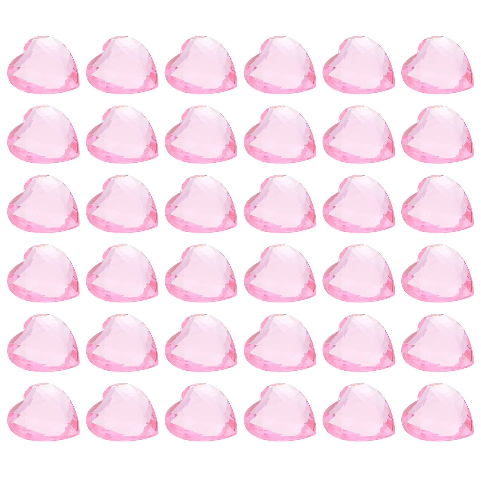 

100pcs Heart Shaped Baubles Acrylic Material Lightweight Compact Size Wedding Party Valentine Day Christmas Decor DIY Crafts