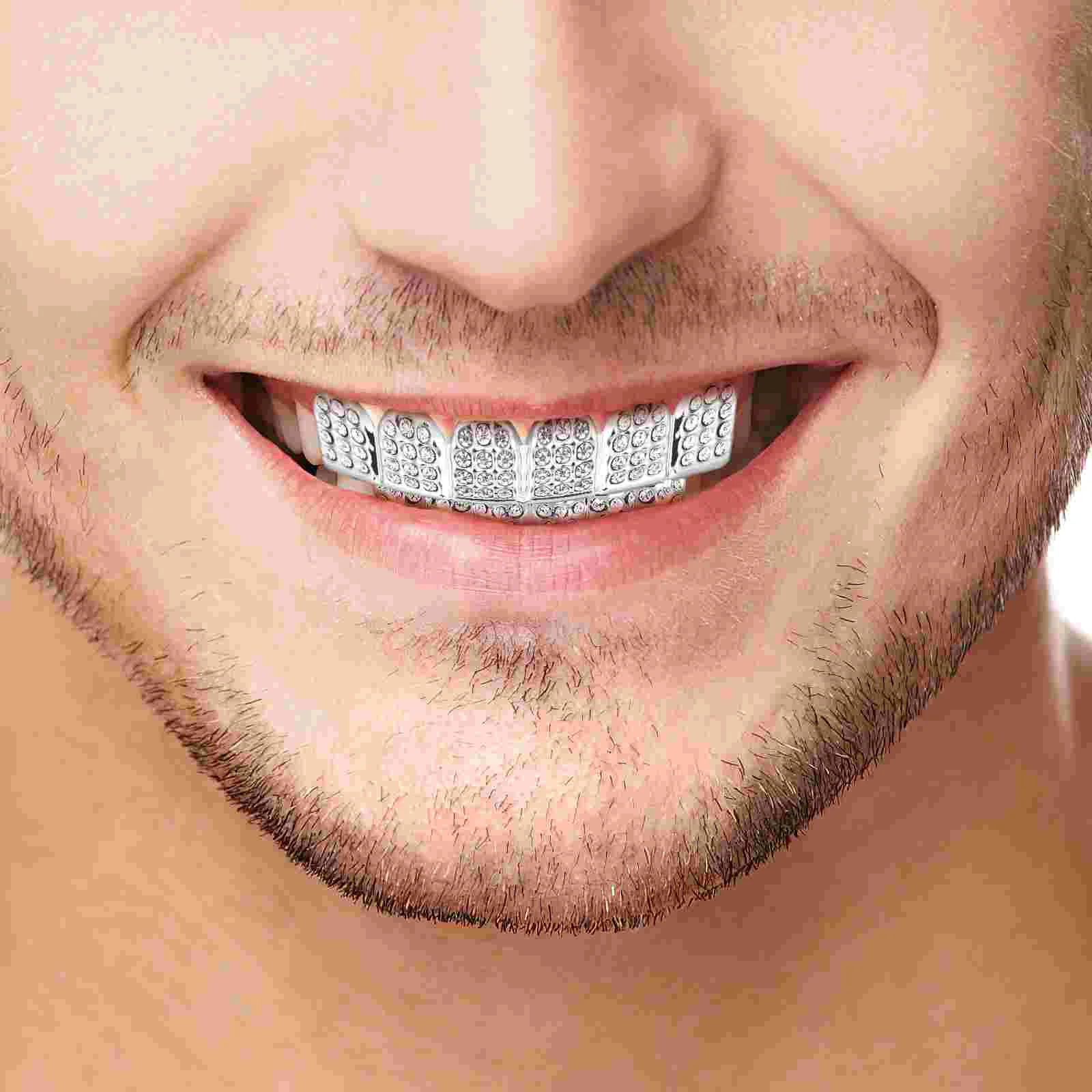 Roasting Rack Rhinestone Teeth Brace Tooth Socket Grill Orthotics Fake Decor Hip Hop Braces Rapper Mouth Grills