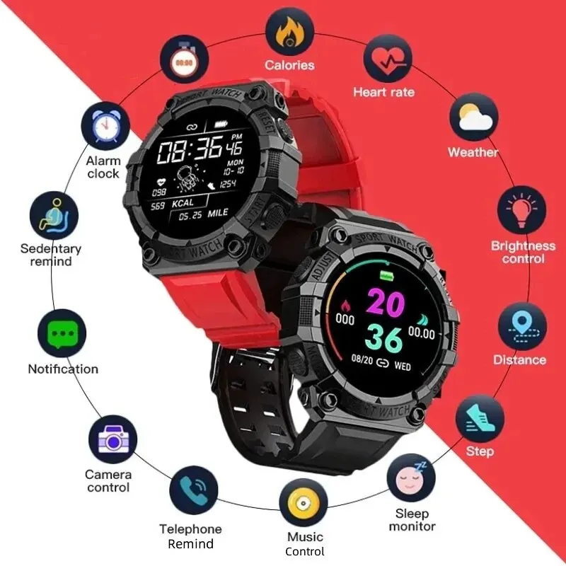 Smart Watch Fitness Bracelet Sport Pedometer Control Music Bluetooth Connection Clock Alarm Weather Message Smartwatch FD68S Y56