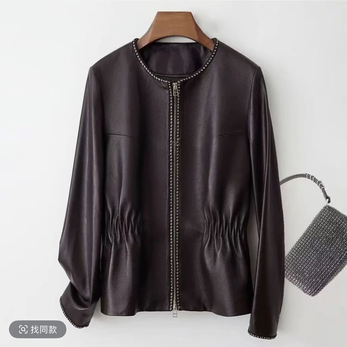

Women's Leather Tops High-end Fashion Top Layer Lamb Leather Jacket Real Leather Clothing Women's Leather Jacket
