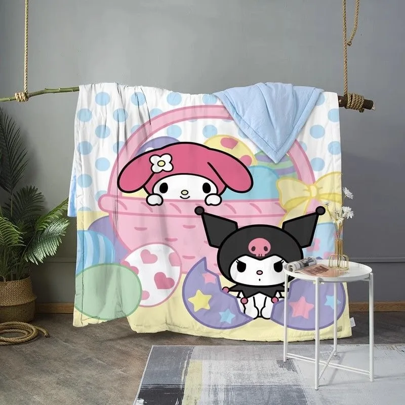 

My Melody Anime Kawaii Sanrio Ins Fashion Beautiful Cool Quilt Cute Kuromi Spring Autumn Quilt Cover Blanket Gifts Toys