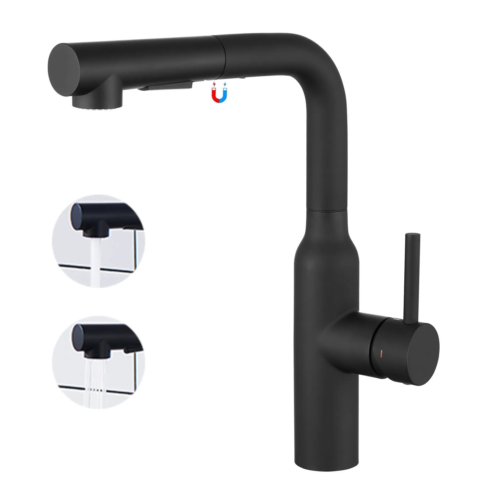 

304 Stainless Steel Pull Out Hot&cold Water Mixer Kitchen Faucets