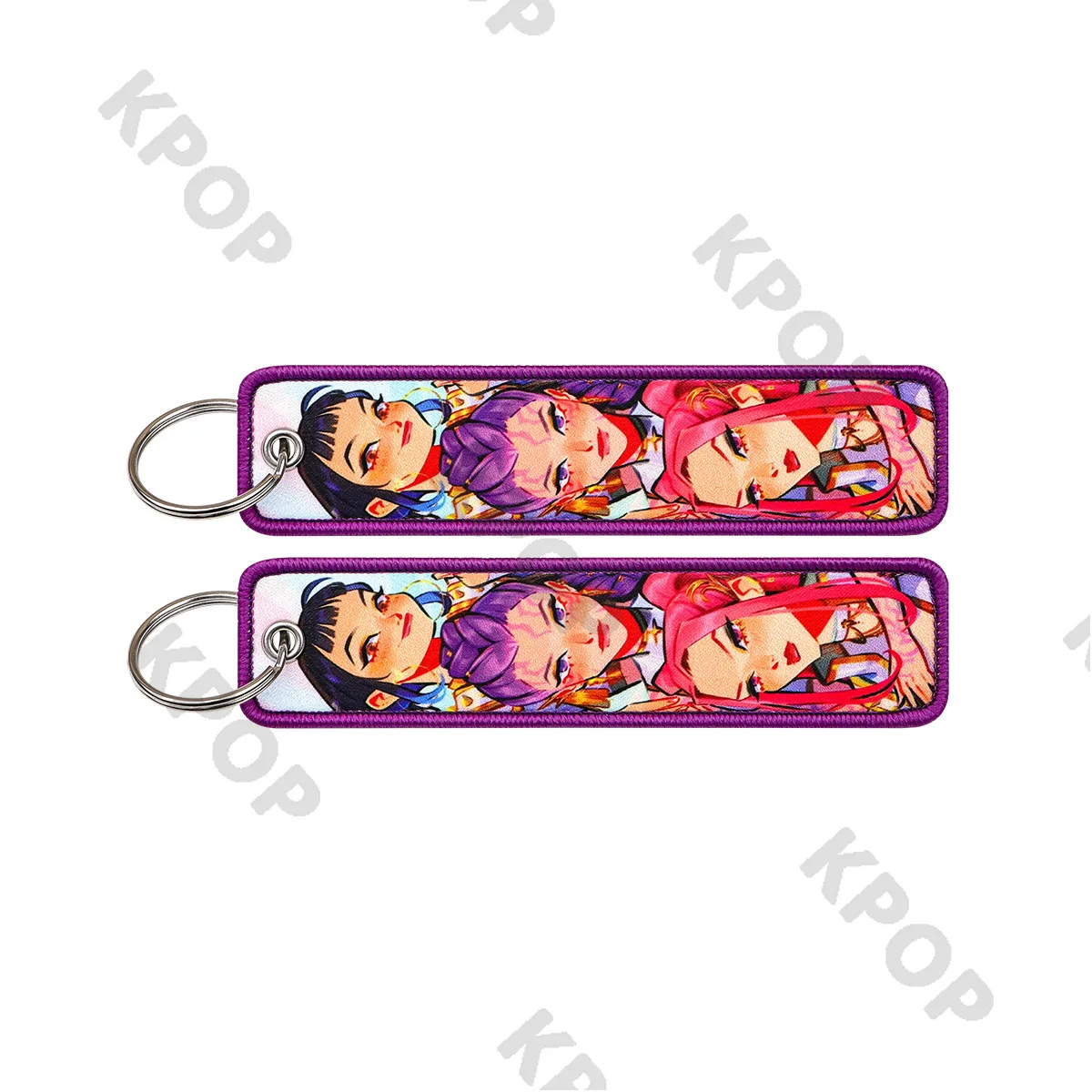 ​ K-POP Hunters X Schlüsselanhänger aus gewebtem Stoff, individuell bestickt, Aufnäher, Taschenanhänger, Dekor, Anime-Ware, weiches Material, Schlüsselanhänger ​ ﻿