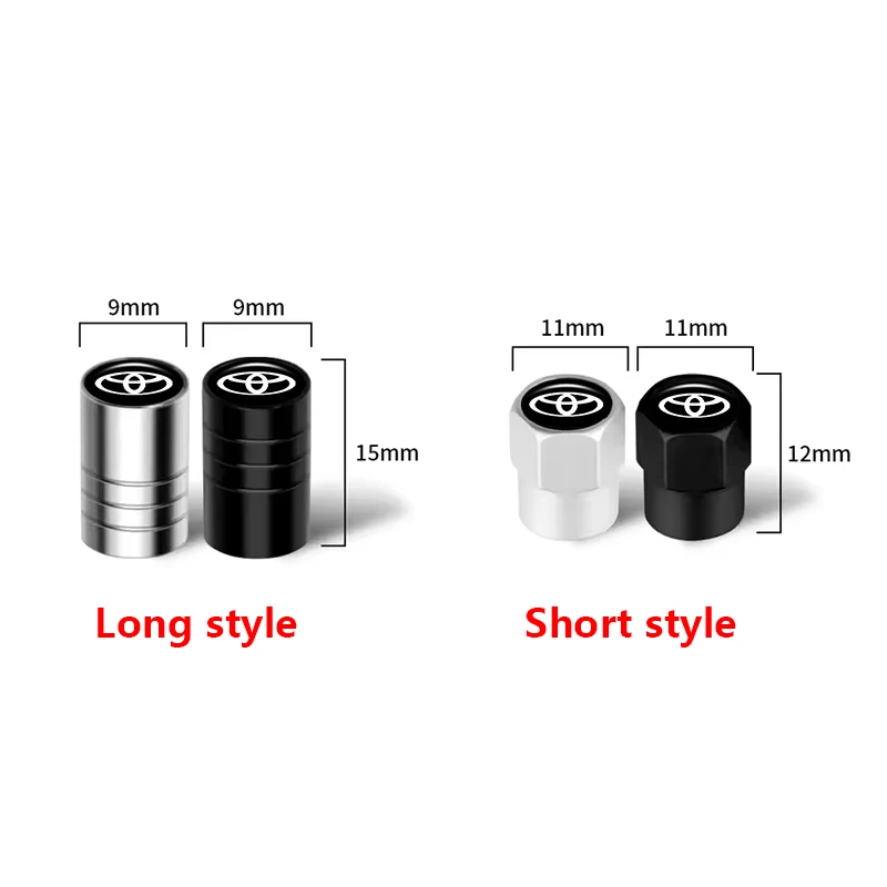 4Pcs Metal Car Wheel Tire Valve Caps For Toyota GR Sport Corolla Camry RAV4 Hilux Yaris Prius CHR Prado Auto Air Stem Dust Cover view 6