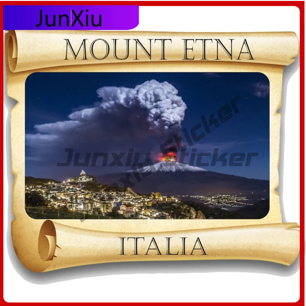 

Mount Etna Italy Italia Papyrus Sticker Heavy Duty Car Sticker For Truck Car Fade Resistant Decoration Auto Accessories