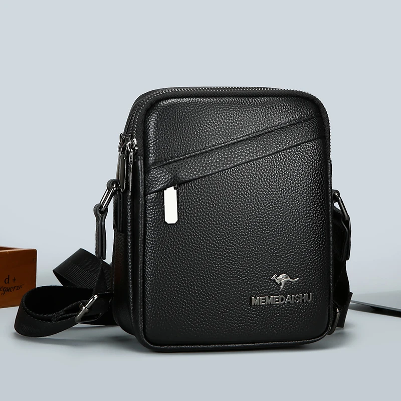 100% Genuine Leather Men's Shoulder Bags Messenger Bag Crossbody Bags new Small Man Designer Handbag Bolso Male сумка 파우치