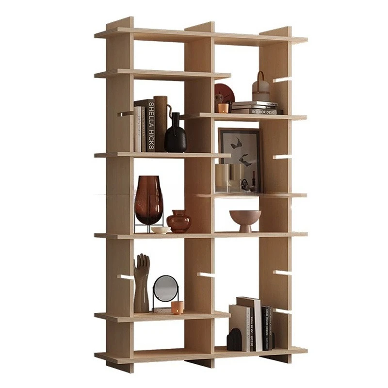 

Against the wall multi-layer open bookshelf marine board floor-to-ceiling household shelf storage creative birch