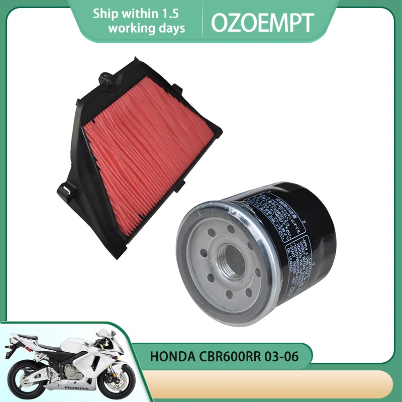 

OZOEMPT Motorcycle Air & Oil Filter Set Apply to CBR600RR 03-06