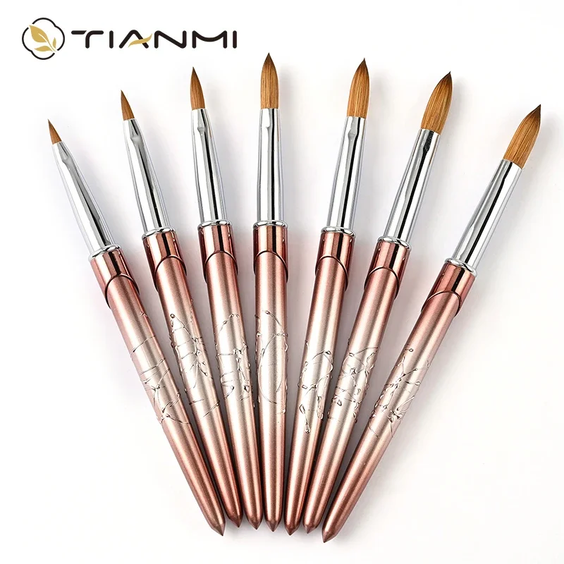 Embossing Nail Art Brush Kolinsky Crystal Nail Brush Manicure Tools Drawing Painting Pens Gel Nail Polish Extension Builder