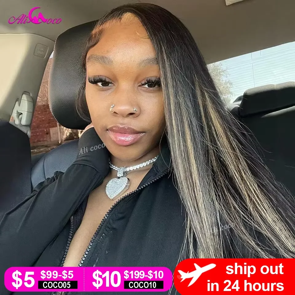 Upgrade Ali Coco 13x4 13x6 Highlight Wig Human Hair Blonde Colored Lace Front Wigs PrePlucked Highlight Blonde Human Hair Wigs