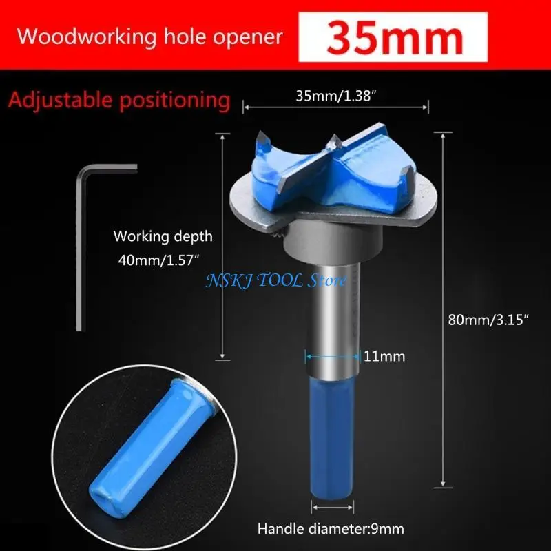 L8RC 다기능 카바이드 Forstner 비트 35mm 목재 드릴링용 힌지 보링 비트