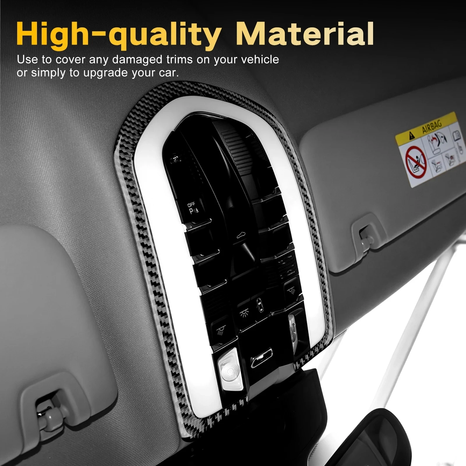 

Carbon Fiber Car Roof Reading Light Panel Frame Sticker For Porsche Panamera 2010-2016 Interior Trim Decoration Accessories