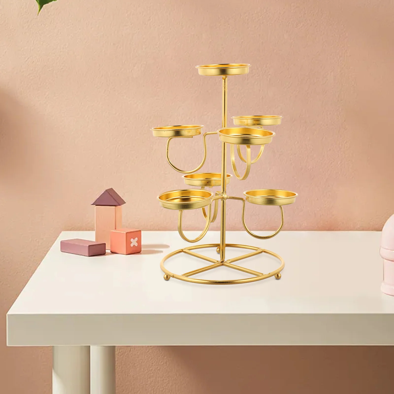 Suoil Candleholder Delicate Decorative Stand Space-Saving Design Romantic Bar Restaurant Decoration