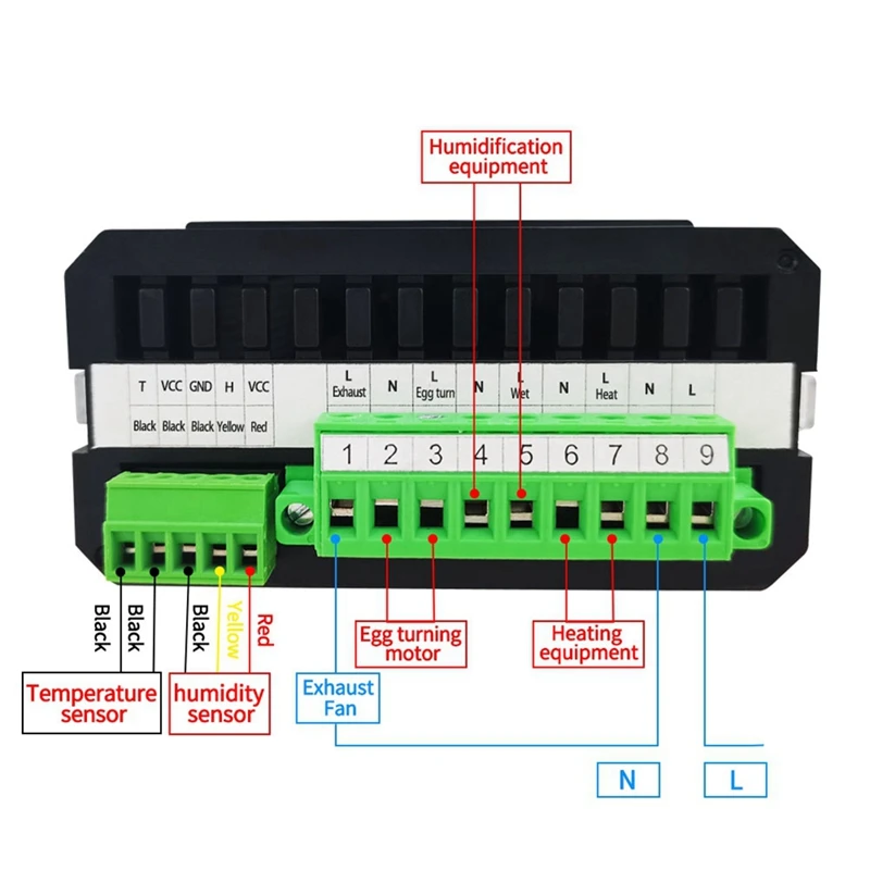 HT-10 Incubator Thermostat Temperature Humidity Control With Humidification And Heating Indicator 110-220V Black Spare Parts