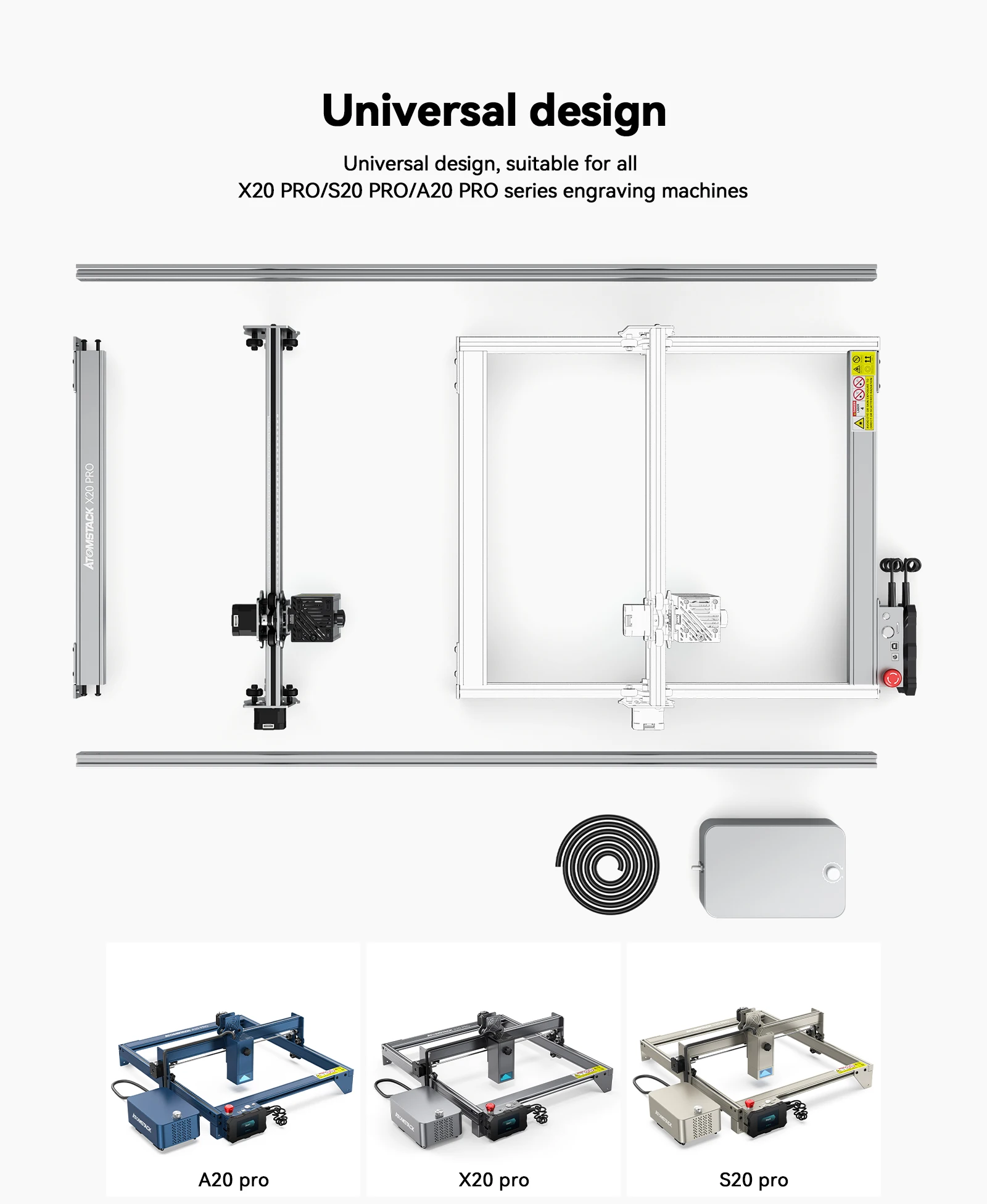 ATOMSTACK Laser Engraving Machine Y-axis Extension Kit for S20/X20/A20 Pro X30 S30 A30 PRO Increase Area To 33.46*15.75 Inch