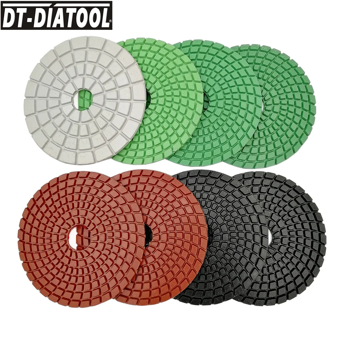 DT-DIATOOL 6units 100mm Grit Diamond Polishing Pads For Floor Polishing Machine 4inch White Resin Bond Sanding Discs