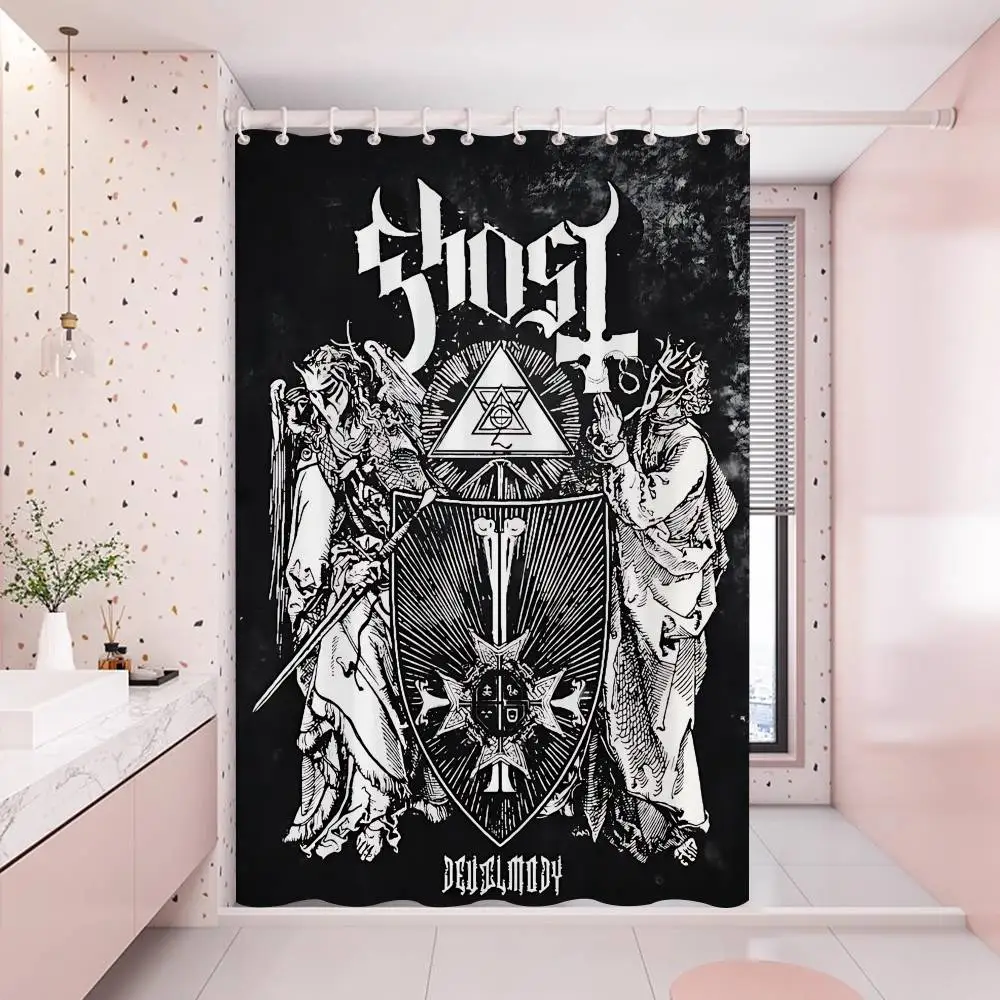 

Ретро классический G-ghost Bc Band 1 шт. занавеска для душа с узором плюс крючки водонепроницаемая машинная стирка полиэфирная ткань абстрактная