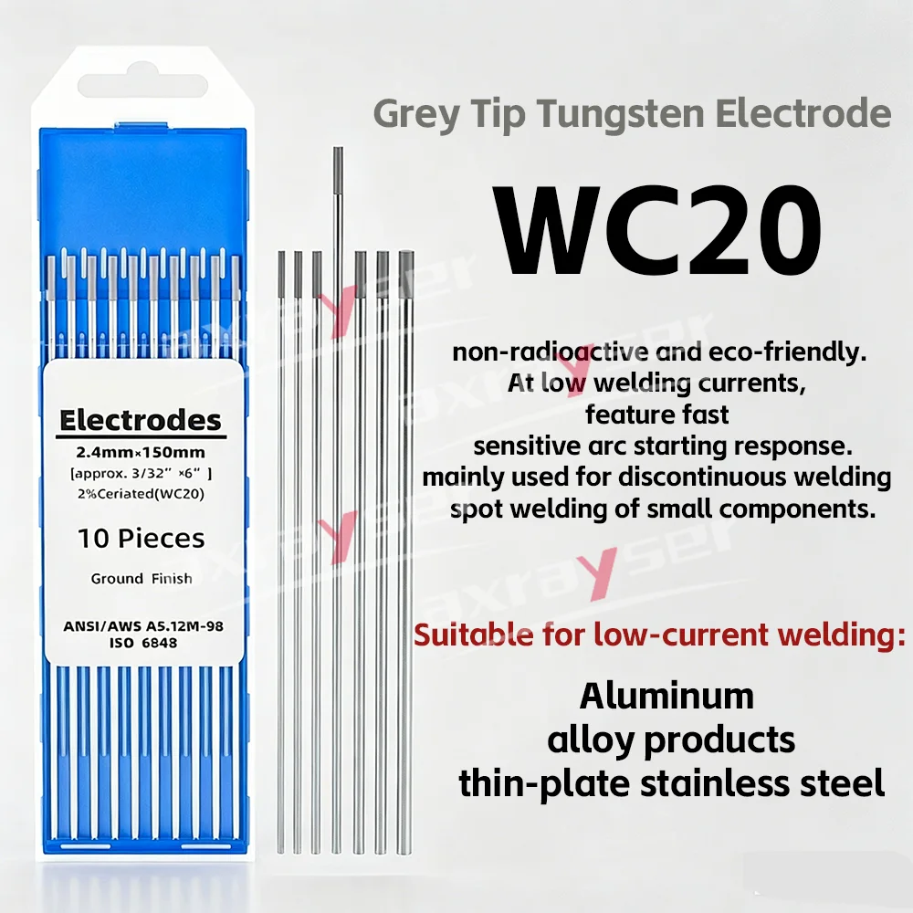 10 Stück/Set TIG-Elektroden WT20 WL15 WL20 WC20 Elektrodennadeln 1,6mm 2,4mm für TIG-Schweißgeräte und TIG-Schweißbrenner – Detail 4