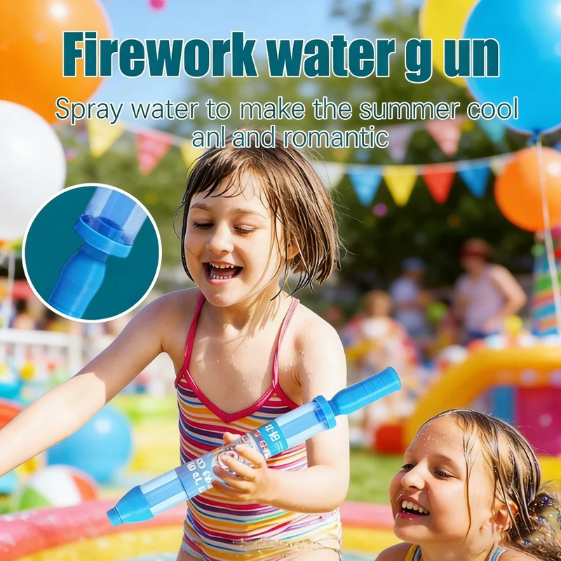 

Праздничный водный пистолет-фейерверк 44 см, большая пляжная игрушка для детей, четыре цвета, для летних игр на улице
