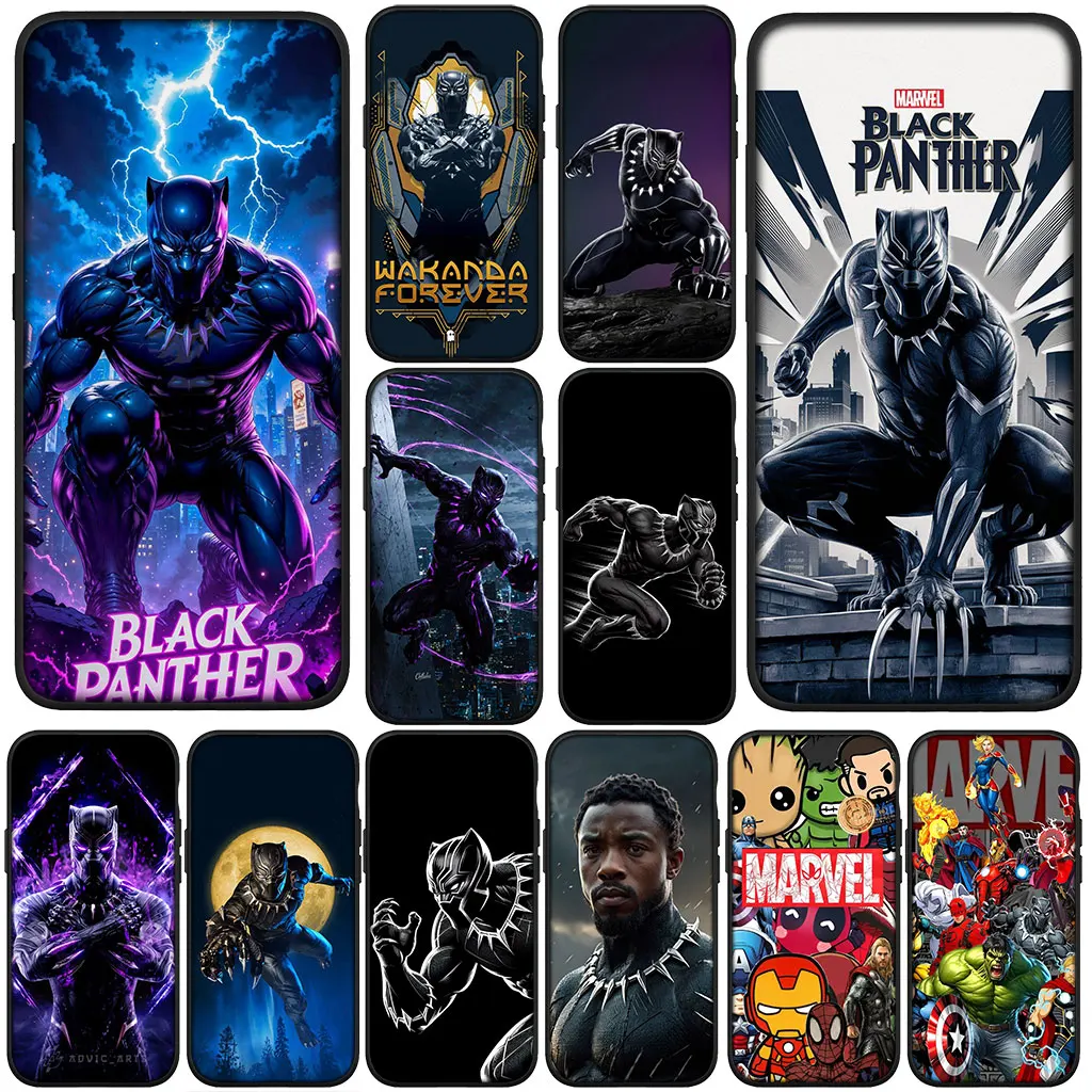 Чехол для телефона Black Marvel Panther для Samsung Galaxy S25 S24 S23 Fe Ultra Plus S7 Edge A05 A06 A16 A55 A15 A35