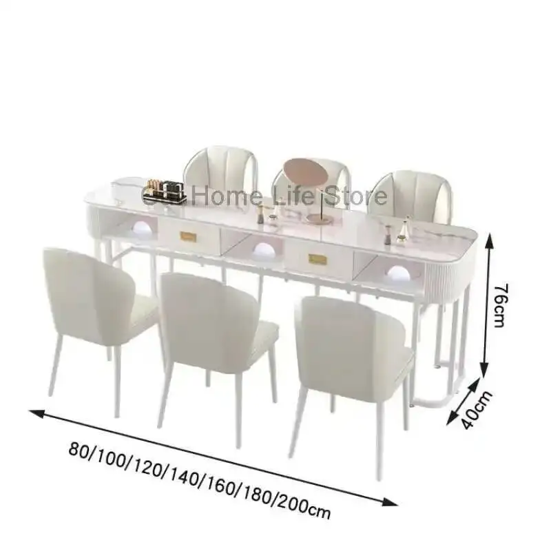 مجموعة أثاث ركن صالون تجميل الأظافر طاولات مانيكير يابانية احترافية لجامع الغبار أريدو EstetistaDesk Por #6