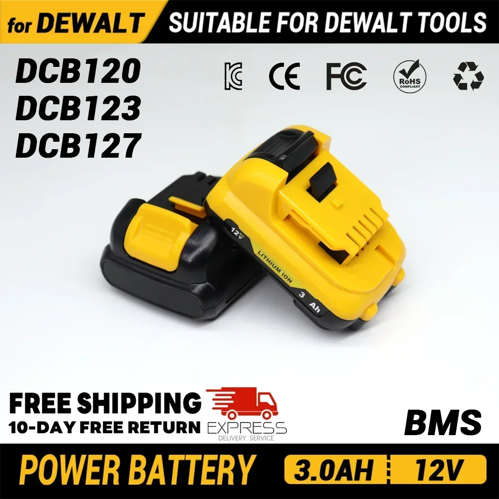 

12V Rechargeable Lithium Battery for DeWalt DCB120/DCB123/DCB127/DCB124 Cordless Power Tools