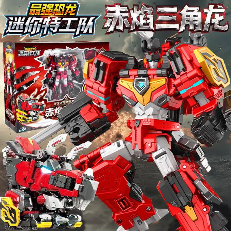 Miniforce Transformável Mecha Robot - Figura de ação Burning Cera e Mega Power Shark para meninos presente de ano novo